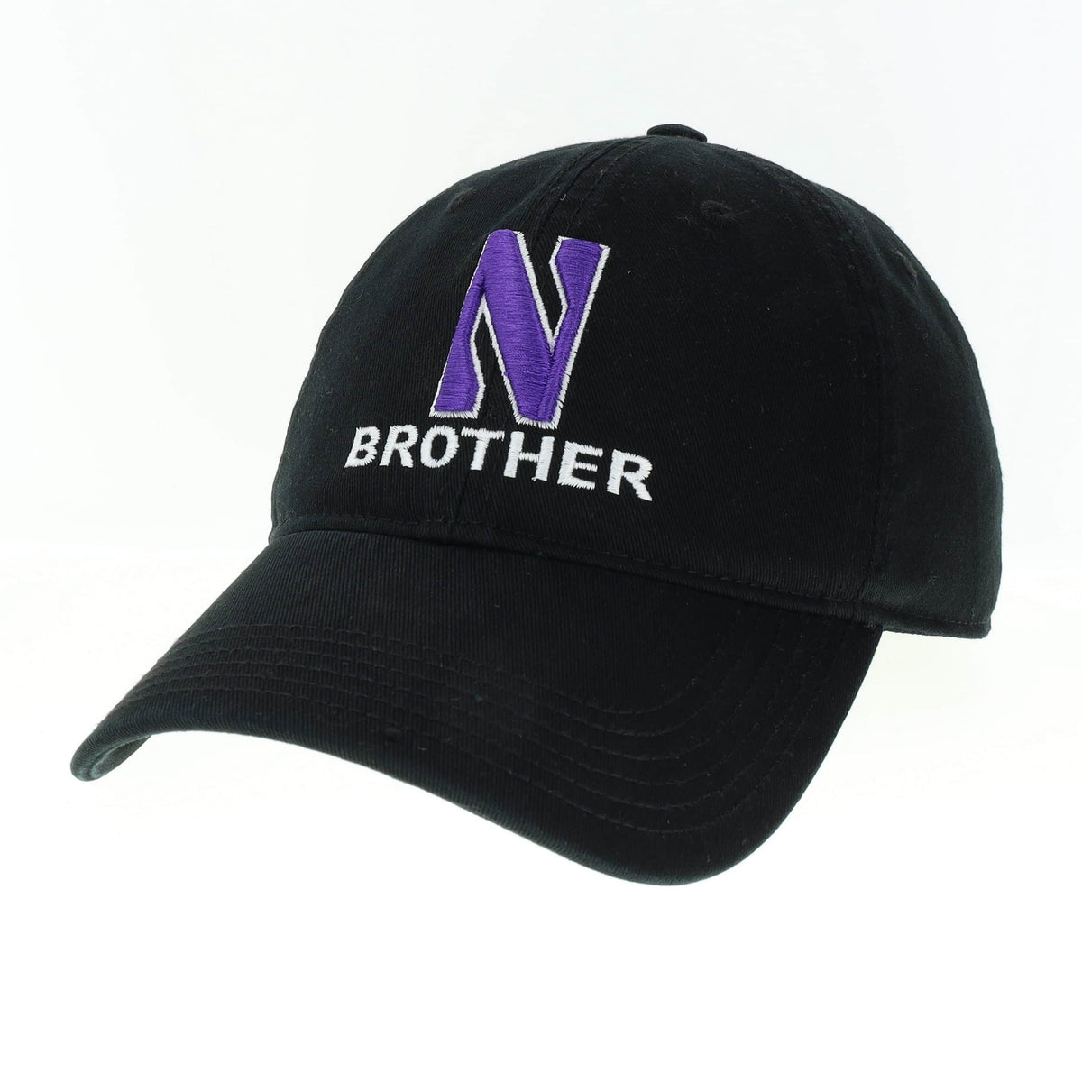 Northwestern University Wildcats Unconstructed Black Cotton Twill Hat with N & Brother Design