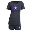 Northwestern University Wildcats Ladies Black Heather T-Shirt and Short Set