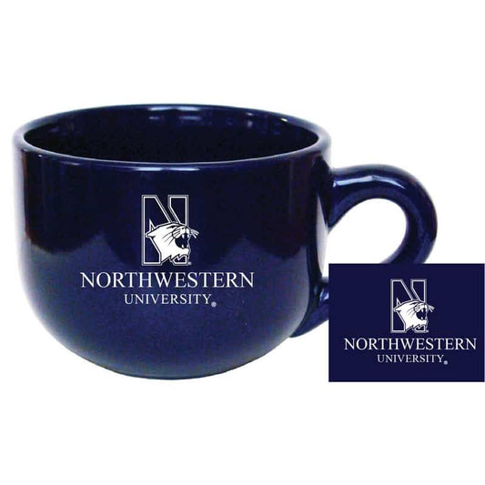 Northwestern University Wildcats 16 oz. Cobalt Blue/Purple Latte Ceramic Coffee Mug with "N-Cat Northwestern University" Design