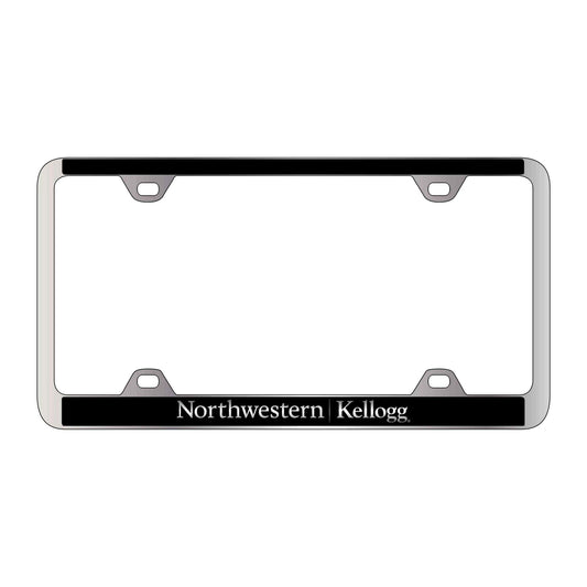 Northwestern I Kellogg CB-50 Series Laser Engraved Two Tone Chrome/Black License Plate Frame