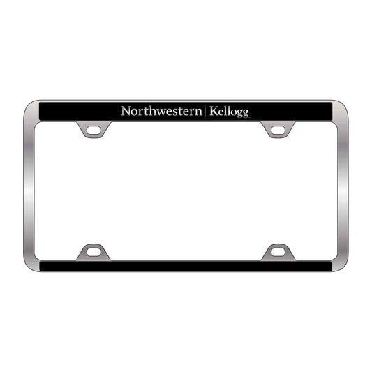 Northwestern I Kellogg CB-51 Series Laser Engraved Two Tone Chrome/Black License Plate Frame