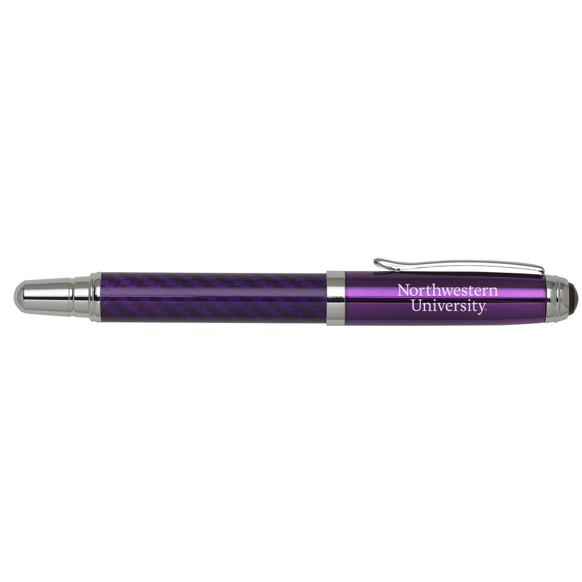 Northwestern University Wildcats Laser Engraved Purple Carbon Fiber Ballpoint Pen with Northwestern University Design