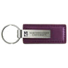 Northwestern University Wildcats Laser Engraved Purple Leather & Metal Keychain with N-Cat & Northwestern University Design