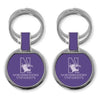 Northwestern University Wildcats Laser Engraved Purple Double Ring Keychain with N-Cat & Northwestern University Design