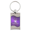 Northwestern University Wildcats Laser Engraved Purple Wave Keychain with N-Cat & Northwestern University Design