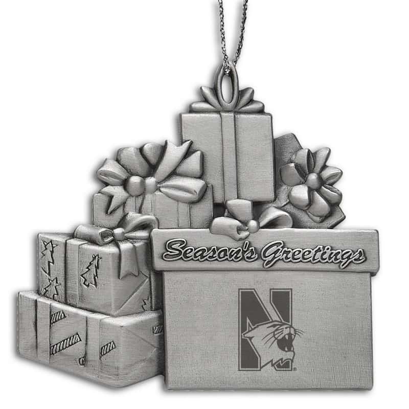 Northwestern University Wildcats Gift Assortment Pewter Ornament with Mascot Design