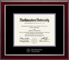 Northwestern University Wildcats Silver Embossed Diploma Frame in Gallery Silver with black and purple mats