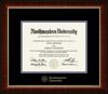 Northwestern University Wildcats Gold Embossed Diploma Frame in Murano with black and purple mats