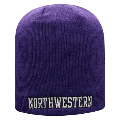 Northwestern University Wildcats Adult Purple Uncuffed Knit Hat With Embroidered Northwestern Design