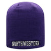 Northwestern University Wildcats Adult Purple Uncuffed Knit Hat With Embroidered Northwestern Design