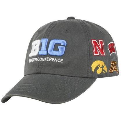 Northwestern Wildcats TW Unconstructed Adjustable Charcoal Grey Cotton Hat With Big Ten Design