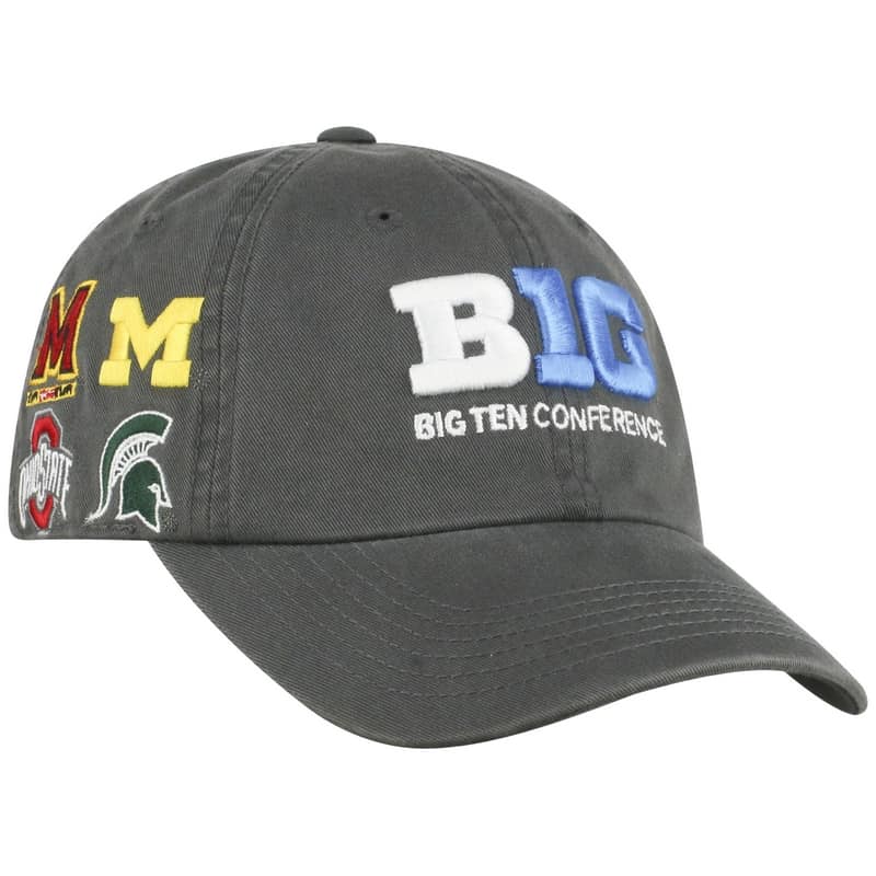 Northwestern Wildcats TW Unconstructed Adjustable Charcoal Grey Cotton Hat With Big Ten Design