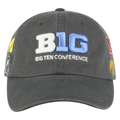 Northwestern Wildcats TW Unconstructed Adjustable Charcoal Grey Cotton Hat With Big Ten Design