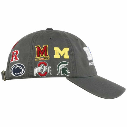 Northwestern University Wildcats TW Unconstructed Adjustable Charcoal Grey Cotton Hat With Big Ten Design