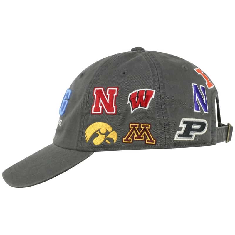 Northwestern University Wildcats TW Unconstructed Adjustable Charcoal Grey Cotton Hat With Big Ten Design