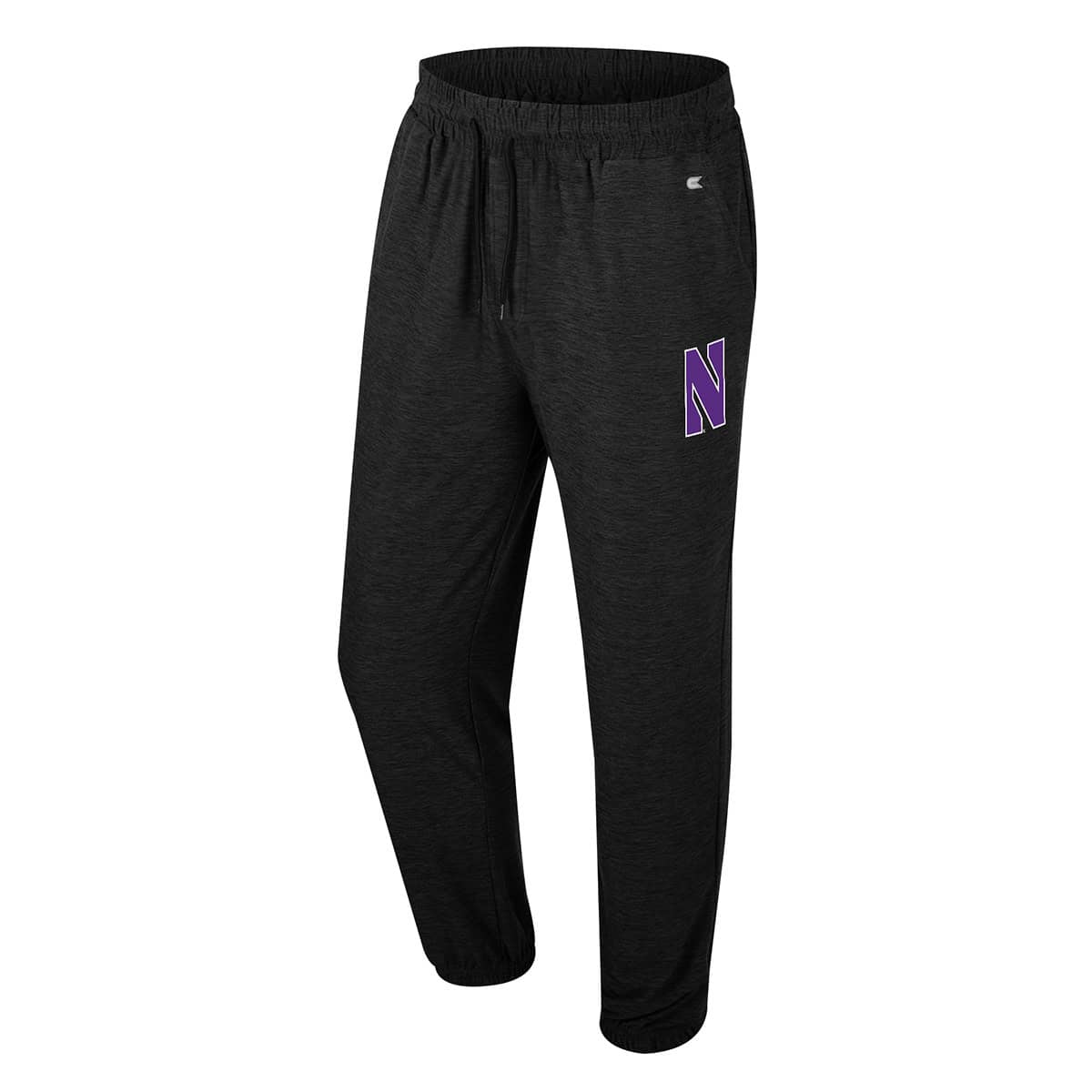 Northwestern University Wildcats Colosseum Men's Revolution Black Joggers with Stylized N Design