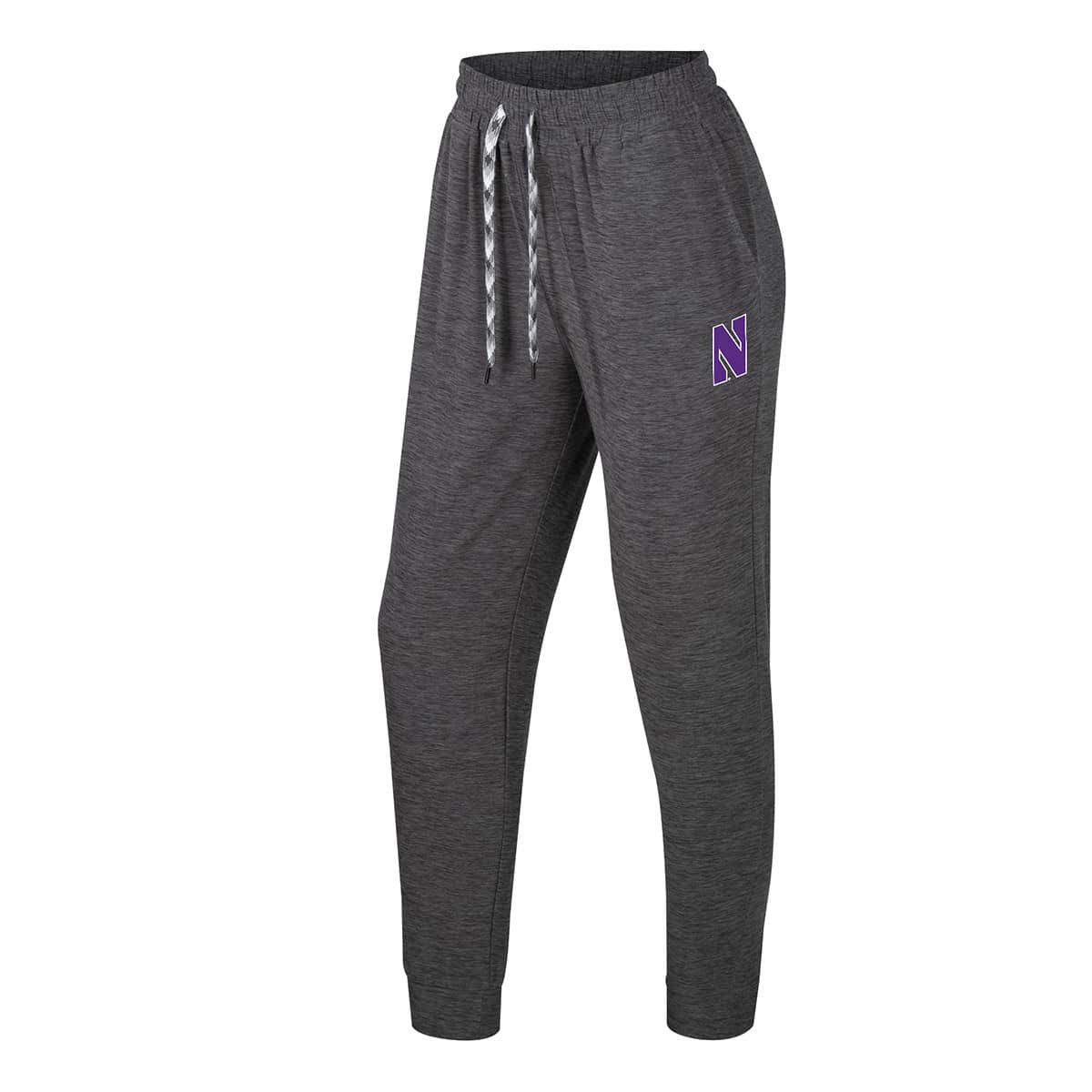 Northwestern University Wildcats Colosseum Women's Dash Jogger Pavement Color with Stylized N design