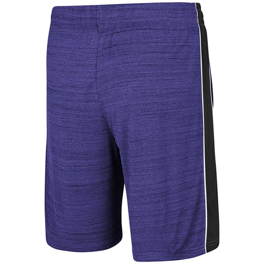 Northwestern University Wildcats Colosseum Purple Grounder Short with Stylized N Design-Black