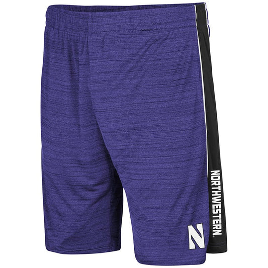 Northwestern University Wildcats Colosseum Purple Grounder Short with Stylized N Design