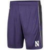 Northwestern University Wildcats Men's Colosseum Heather Purple/Heather Black/Heather Charcoal Triple - A- Short with Stylized N Design