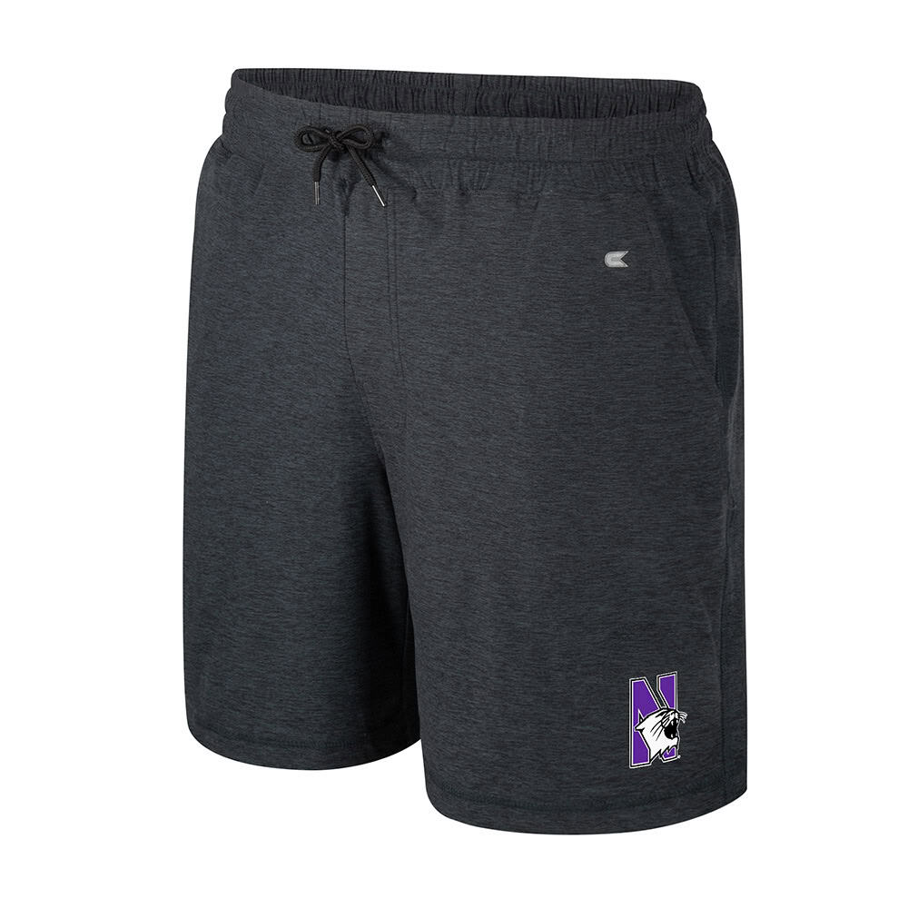 Northwestern University Wildcats Colosseum Men's Black Jacob Shorts with N-Cat Design