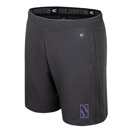 Northwestern University Wildcats Colosseum Men's Forget Shorts in Charcoal Color - N Design