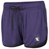 Northwestern University Wildcats Colosseum Ladies Purple/Black Womens Toulon Short with N-Cat Design