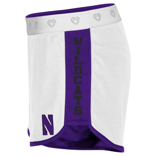 Northwestern University Wildcats Colosseum Women's White Nice Wig Reversible Short Side