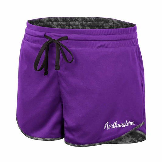 Northwestern University Wildcats Colosseum Ladie's Gray Fun Stuff Reversible Short-Inside