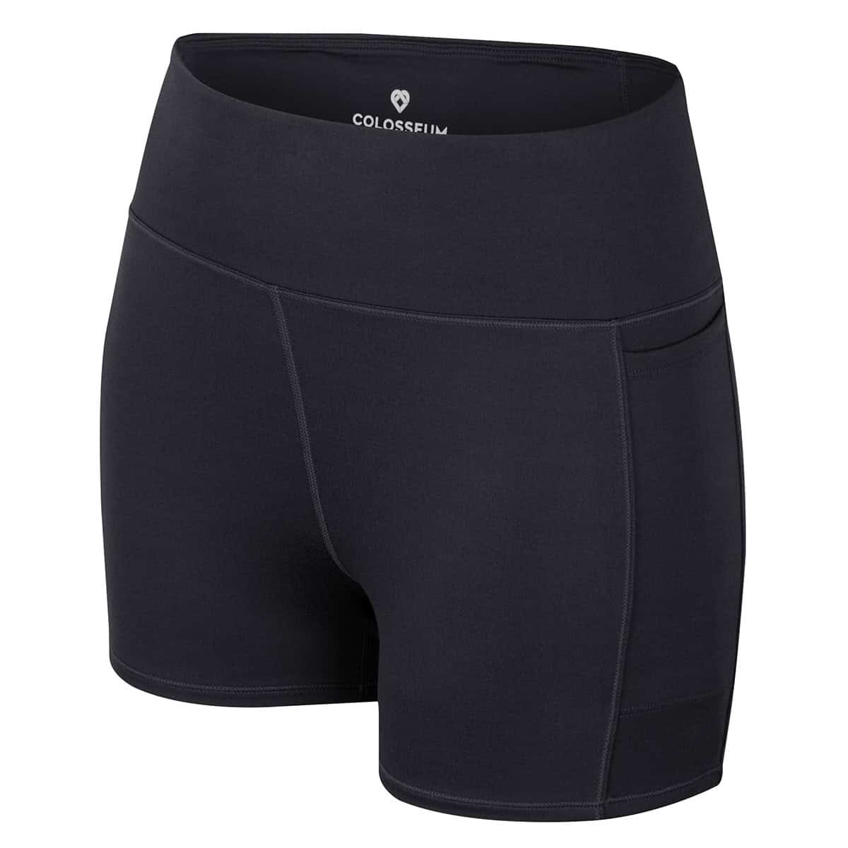 Northwestern University Wildcats Colosseum Women's Sorority Row Black Bike Short with Stylized N-Cat Design