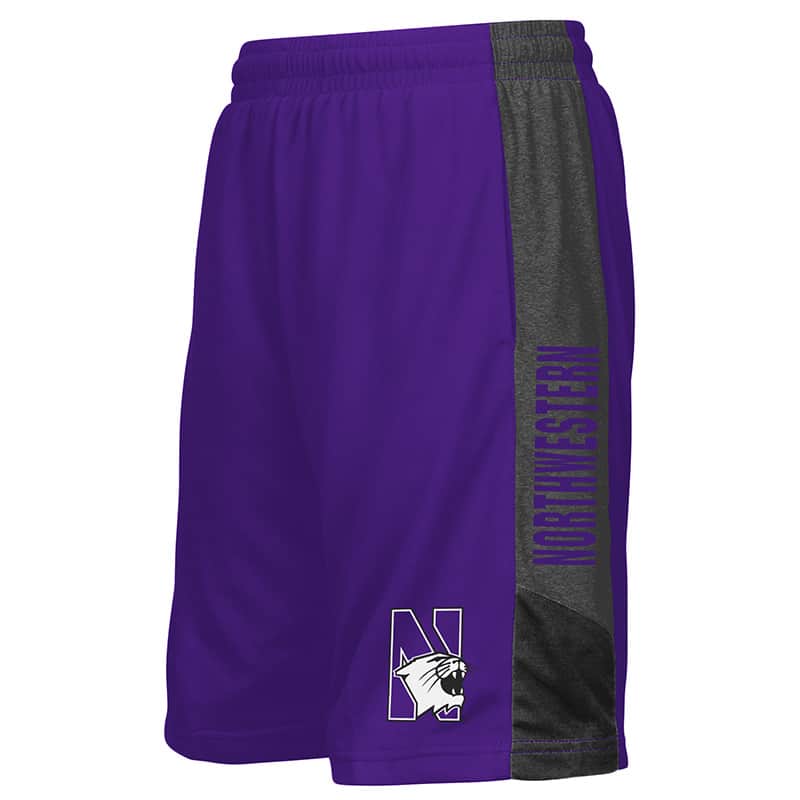 Northwestern University Wildcats Youth Colosseum Purple Strike Short with N-Cat Design