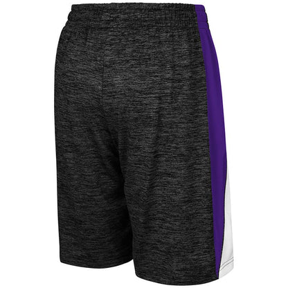Northwestern University Wildcats Colosseum  Black / Purple / White Youth The Jet Short with Stylized N Design