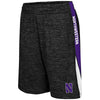 Northwestern University Wildcats Colosseum Black / Purple / White Youth The Jet Short with Stylized N Design