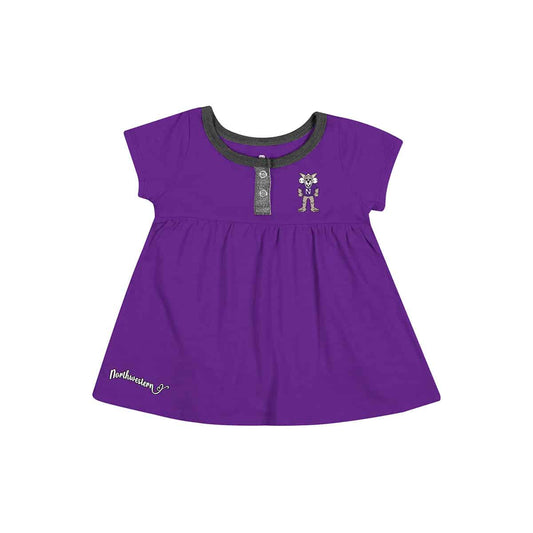 Northwestern University Wildcats Colosseum Infant Girls Jessica Onesie Dress