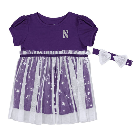 Northwestern University Wildcats Colosseum Infant Girls Star League Dress