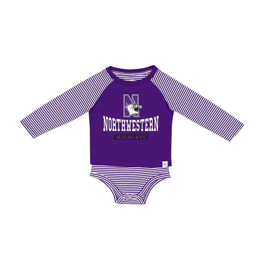 Northwestern University Wildcats Colosseum Infant Boys Pampoogas Raglan Onesie