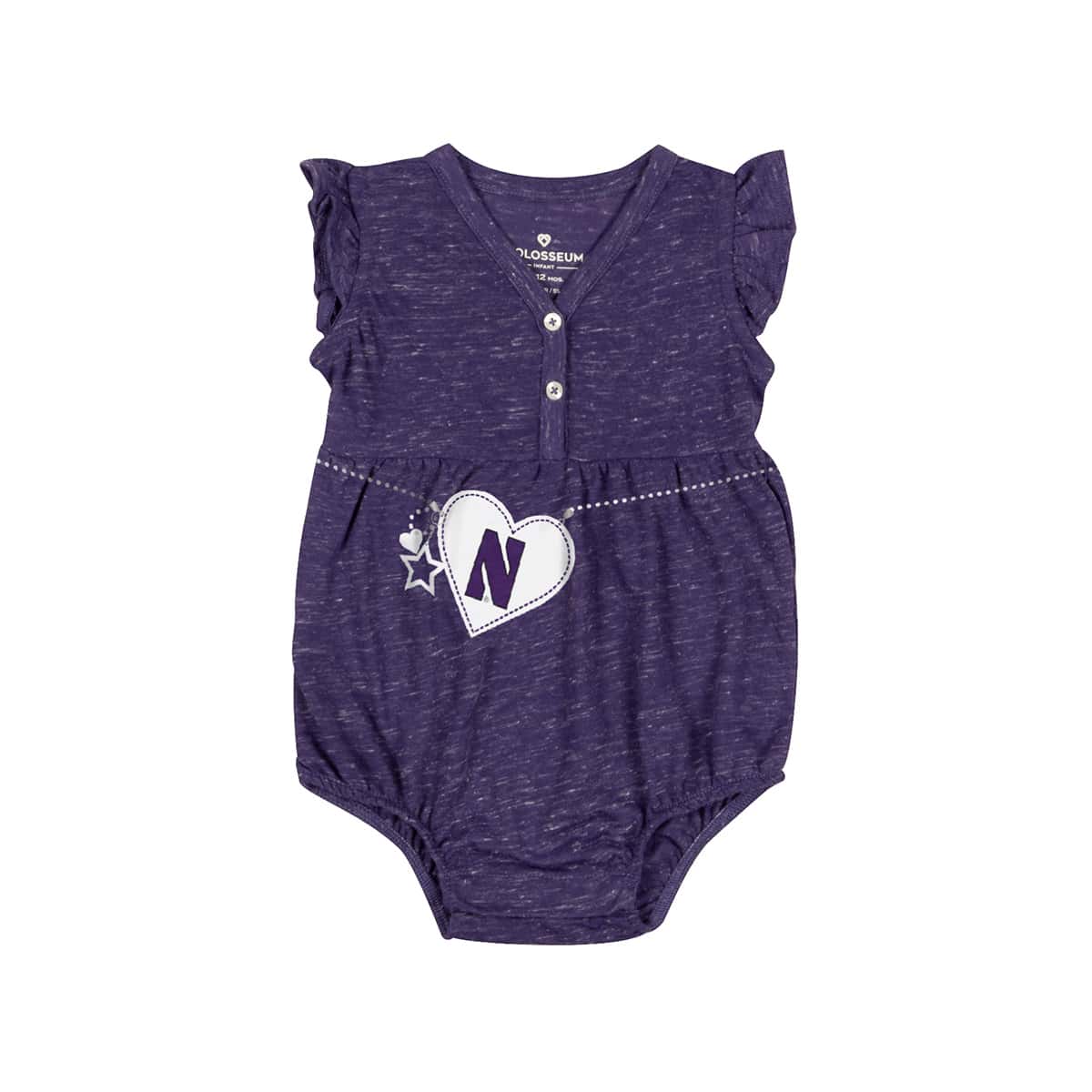 Northwestern University Wildcats Colosseum Infant Girl's Nancy Henley Purple Onesie