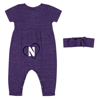 Northwestern University Wildcats Colosseum Infant Girls Fleet Romper