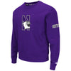 Northwestern University Wildcats Colosseum Purple Men's Zone II Crewneck Sweatshirt with N-Cat Design