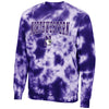 Northwestern University Wildcats Men's Purple Tie Dye Crewneck Sweatshirt with Applique Sewn Design