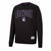 Northwestern University Wildcats Colosseum Men's Black Scholarship Crewneck Fleece With School Name and N-Cat Design