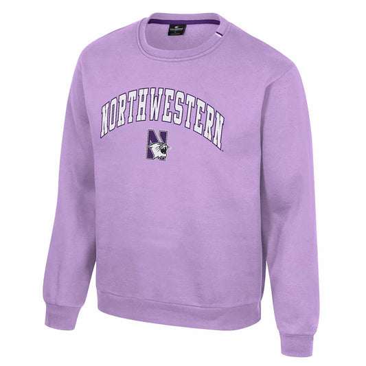 Northwestern University Wildcats Colosseum Men's N-Cat Lilac I'll Be Back Crew