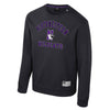 Northwestern University Wildcats Colosseum Men's Zion Black Crewneck Fleece with Design Concept #1