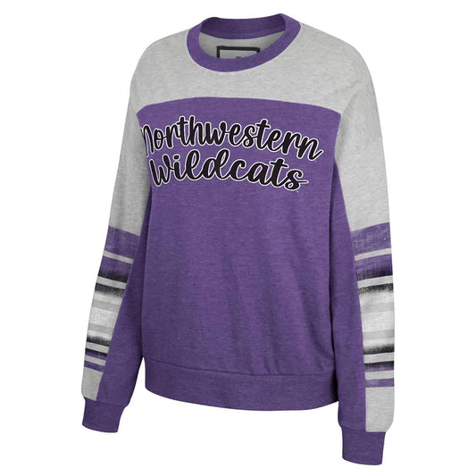 Northwestern University Wildcats Colosseum Ladies Baby-Talk Dolman Crew