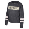 Northwestern University Wildcats Colosseum Women's Lost City Speckle Black Crewneck Fleece