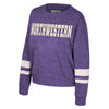 Northwestern University Wildcats Colosseum Women's Lost City Speckle Purple Crewneck Fleece