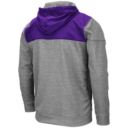 Northwestern University Wildcats Colosseum Nelson Purple/Grey Zip-hood Sweatshirt/Lightweight Jacket-Back