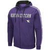 Northwestern University Wildcats Colosseum Men's Heather Purple Zip-Hood Sweatshirt/Lightweight Jacket With Full chest Appliqué Embroidered Design