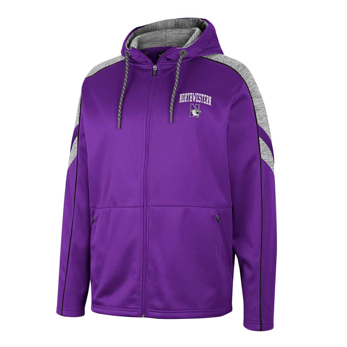 Northwestern University Wildcats Colosseum Men's Johnson Full Zip Hoodie