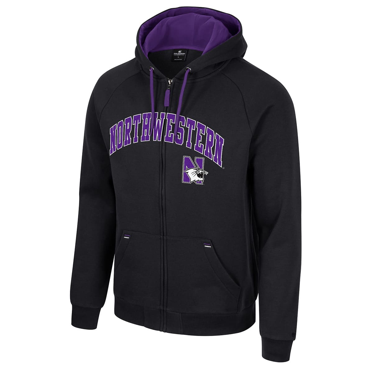 Northwestern University Wildcats Colosseum Men's Black I'll Be Back Full Zip Hoodie